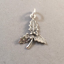 Load image into Gallery viewer, HOLLY .925 Sterling Silver 3-D Charm Pendant Christmas Leaf Garden MC08