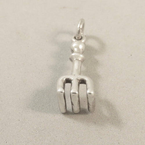 Sale! HAND RAKE .925 Sterling Silver 3-D Charm Tool Gardening SL17J