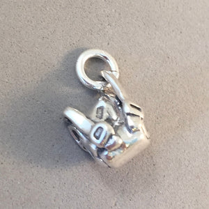 BACKPACK .925 Sterling Silver Charm Pendant Backpacker Hiking RP03