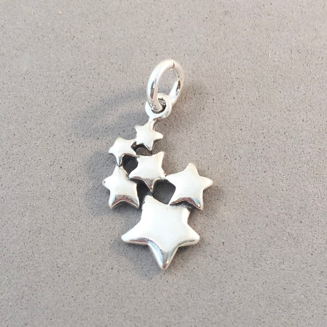STARS .925 Sterling Silver Charm Celestial Night Sky Twinkle Astrology SC10