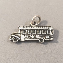 Load image into Gallery viewer, SCHOOL BUS .925 Sterling Silver 3-D Oversized CHARM Pendant School AH02