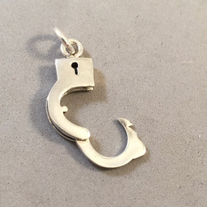 Sale! HANDCUFF Moveable .925 Sterling Silver 3-D Charm Pendant Police Sheriff Law Enforcement SL37N (Copy)