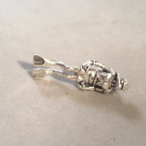 SCUBA DIVER .925 Sterling Silver 3-D Charm Pendant Diving Dive HA05