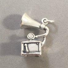 Load image into Gallery viewer, Sale! GRAMOPHONE .925 Sterling Silver Charm Pendant SL76D