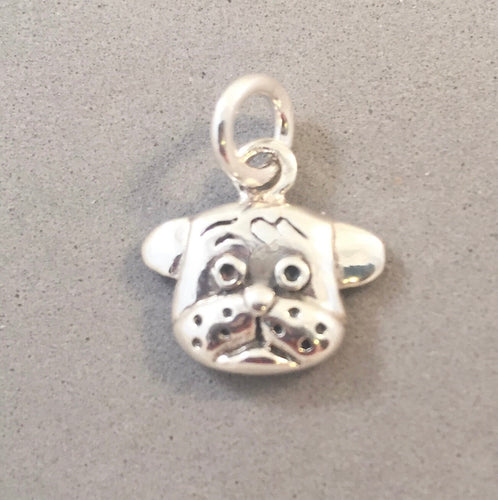 Sale! DOG FACE .925 Sterling Silver Charm Pendant Dog Puppy SL11M