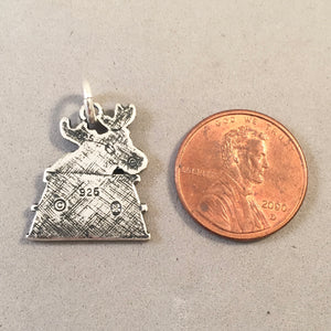 SITKA ALASKA MOOSE .925 Sterling Silver 3-D Charm Pendant LF10