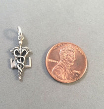 Load image into Gallery viewer, Sale! LPN .925 Sterling Silver Charm Pendant Nurse Medical Symbol Sign Caduceus SL36K