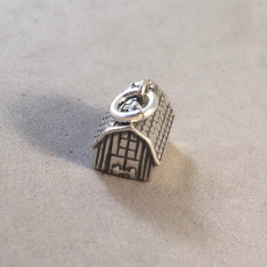 BARN .925 Sterling Silver 3-D Charm Pendant Ranch Farm CC14