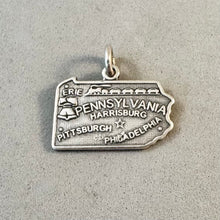 Load image into Gallery viewer, Sale! PENNSYLVANIA MAP .925 Sterling Silver State Charm Pittsburg Philadelphia Travel ST-PA