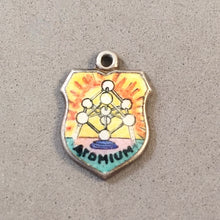 Load image into Gallery viewer, ATOMIUM Vintage Travel Shield Enamel Charm Pendant Brussels Belgium Europe VS-54