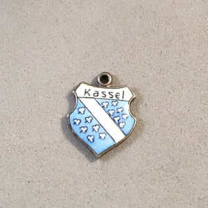 KASSEL Vintage Travel Shield Enamel Charm Pendant Europe Germany VS-16