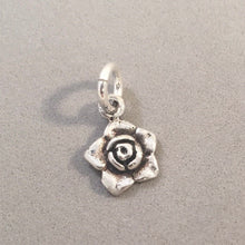 Load image into Gallery viewer, Sale! FLOWER TINY ROSE .925 Sterling Silver Charm Pendant Oxidized SL70N