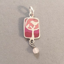 Load image into Gallery viewer, BIRD IN TREE Pink Kevin-N-Anna Studios Epoxy .950 Sterling Silver Charm Pendant Handmade KA16-PK