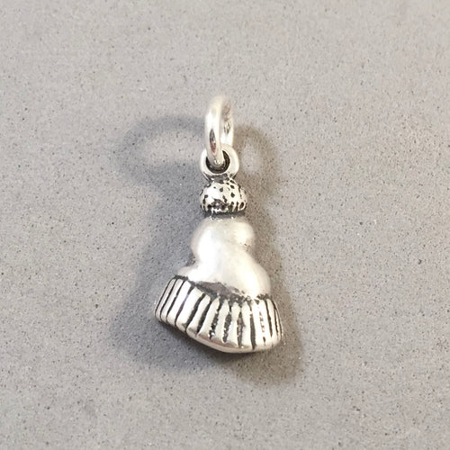 BEANIE .925 Sterling Silver Charm Pendant Ski Cap Snow Winter Hat WT07