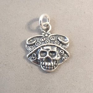 LA CALAVERA CATRINA .925 Sterling Silver Charm Pendant Mexico Day of the Dead Dia de los Muertos FM03