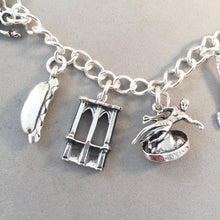 Load image into Gallery viewer, NEW YORK CITY MEMORIES .925 Sterling Silver Travel Souvenir Charm Bracelet Statue of Liberty Rockefeller Empire State and More!