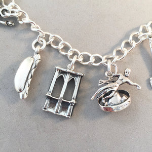 NEW YORK CITY MEMORIES .925 Sterling Silver Travel Souvenir Charm Bracelet Statue of Liberty Rockefeller Empire State and More!