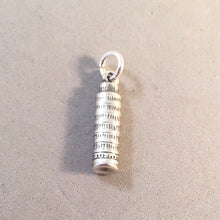 Load image into Gallery viewer, Sale! LEANING TOWER of PISA Small 3-D .925 Sterling Silver Charm Pendant Italy Europe Tourist Travel Souvenir SL84R