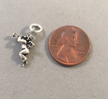 Load image into Gallery viewer, Sale! CHERUB PLAYING HORN .925 Sterling Silver Charm Angel Pendant SL15J