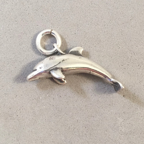 Sale! DOLPHIN .925 Sterling Silver 3-D Charm Pendant Nautical Sea Life Ocean Porpoise SL33E