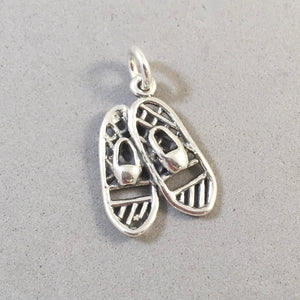 SNOWSHOES Modern Style .925 Sterling Silver Charm Pendant Vintage Snow shoe Winter Sports WT09