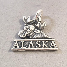 Load image into Gallery viewer, ALASKA MOOSE .925 Sterling Silver 3-D Charm Pendant LF09