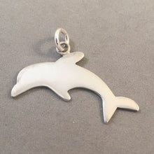 Load image into Gallery viewer, Sale! DOLPHIN THIN LARGE .925 Sterling Silver 3-D Charm Pendant Nautical Sea Life Ocean Porpoise SL28M