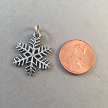 Load image into Gallery viewer, Sale! SNOWFLAKE Large .925 Sterling Silver Charm Pendant Snow Christmas Winter SL20L