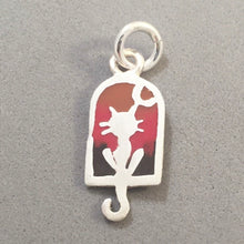 Load image into Gallery viewer, CAT &amp; MOON Kevin-N-Anna Studios Epoxy .950 Sterling Silver Charm Pendant Handmade KA15