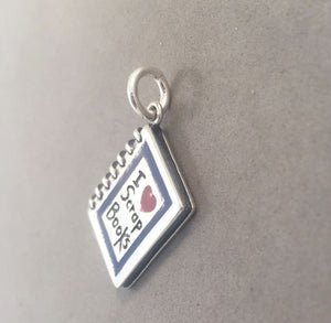 Sale! I LOVE SCRAP BOOKS .925 Sterling Silver Charm Pendant Scarpbooking SL73Q