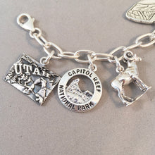 Load image into Gallery viewer, MIGHTY 5 UTAH .925 Sterling Silver Travel Souvenir Charm Bracelet Zion, Bryce, Capitol Reef, Canyonlands, Arches BRM5