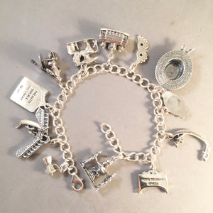 VENICE MEMORIES .925 Sterling Silver Travel Souvenir Charm Bracelet Italy Rialto Bridge, Gondola, St Marks, Doge's Palace & More!