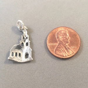 Sale! CHURCH .925 Sterling Silver 3-D Charm Pendant Faith Religion SL15L