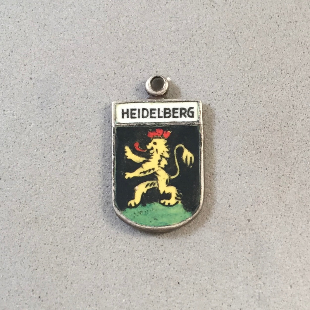 HEIDELBERG Vintage Travel Shield Enamel Charm Pendant Europe Germany VS-25