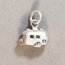 Load image into Gallery viewer, Airstream Style TRAVEL TRAILER .925 Sterling Silver Charm Pendant Canned Ham VH08