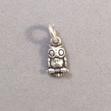 Load image into Gallery viewer, Sale! OWL Tiny .925 Sterling Silver Charm Pendant Bird Detailed Wise SL58B