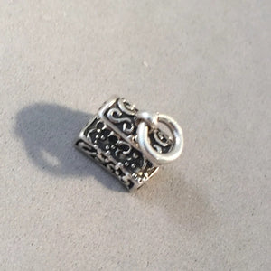 TREASURE CHEST .925 Sterling Silver Small 3-D Charm Pendant BE02