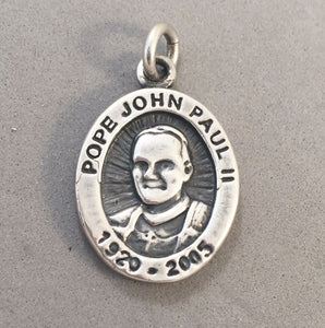 Sale! POPE JOHN PAUL II .925 Sterling Silver Medal/Medallion Charm Pendant SL15N