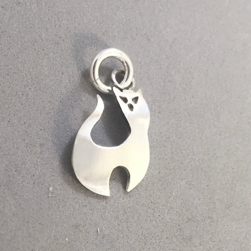 Sale! CAT Whimsical .925 Sterling Silver 3-D Charm Pendant Kitten Kitty Pet Halloween SL10N