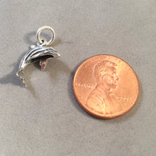 Load image into Gallery viewer, Sale! DOLPHIN Small .925 Sterling Silver Charm Pendant Nautical Sea Life Ocean Porpoise SL33F