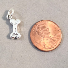Load image into Gallery viewer, BONE .925 Sterling Silver Charm Pendant Haloween Skeleton Dia de los Muertos Dog FM09