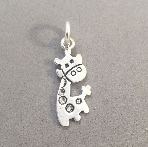 Sale! GIRAFFE Cartoon .925 Sterling Silver Charm Pendant Safari Africa Animal SL04L