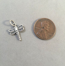 Load image into Gallery viewer, Sale! DRAGONFLY Small Oxidized .925 Sterling Silver Charm Pendant Garden Insect SL16A