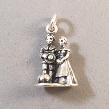 Load image into Gallery viewer, PILGRIMS .925 Sterling Silver 3-D Charm Pendant Thanksgiving Family Pumpkin GT11