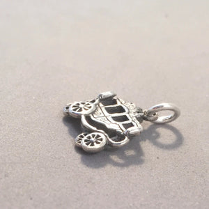 Sale! STAGECOACH .925 Sterling Silver 3-D Charm Pendant Covered Wagon Carriage Princess Old West SL03J
