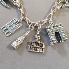 Load image into Gallery viewer, PARIS MEMORIES .925 Sterling Silver Travel Souvenir Charm Bracelet Eiffel Tower, Notre Dame, Arc de Triomph and More!