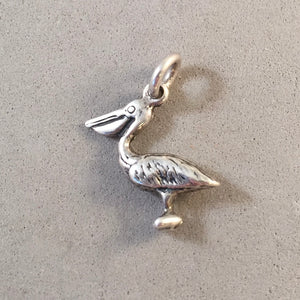 Sale! PELICAN Small .925 Sterling Silver 3-D Charm Pendant Bird Ocean Coast Beach SL48L