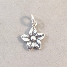 Load image into Gallery viewer, PLUMERIA Small .925 Sterling Silver 3-D Charm Jasmine Periwinkle Flower SA07