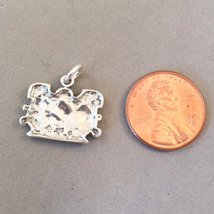 MAYAN REBIRTH MASK .925 Sterling Silver 3-D Charm Pendant Chitcen Itza Yucatan Mexico Belize M06
