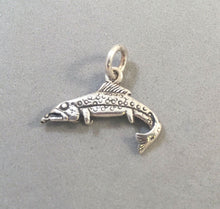 Load image into Gallery viewer, TROUT .925 Sterling Silver 3-D Charm Pendant Fish Rainbow Cutthroat CC16